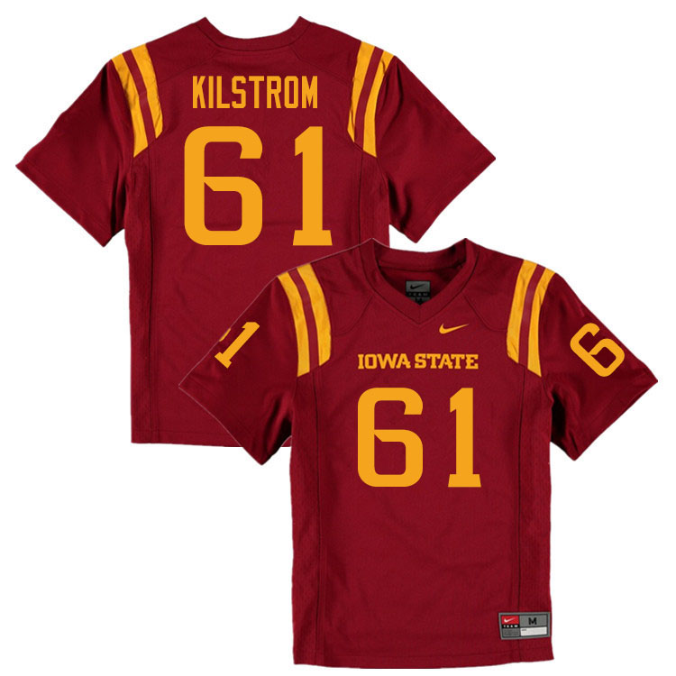 Men #61 Evan Kilstrom Iowa State Cyclones College Football Jerseys Sale-Cardinal